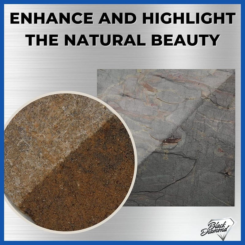 Black Diamond Stoneworks مُعزز لون ومُثبت لجميع أنواع الحجر والأرصفة. الرخام، الترافرتين، الحجر الجيري، الجرانيت، الأردواز، الخرسانة، الجص، الطوب، الكتل. (1-لتر) - Image 4