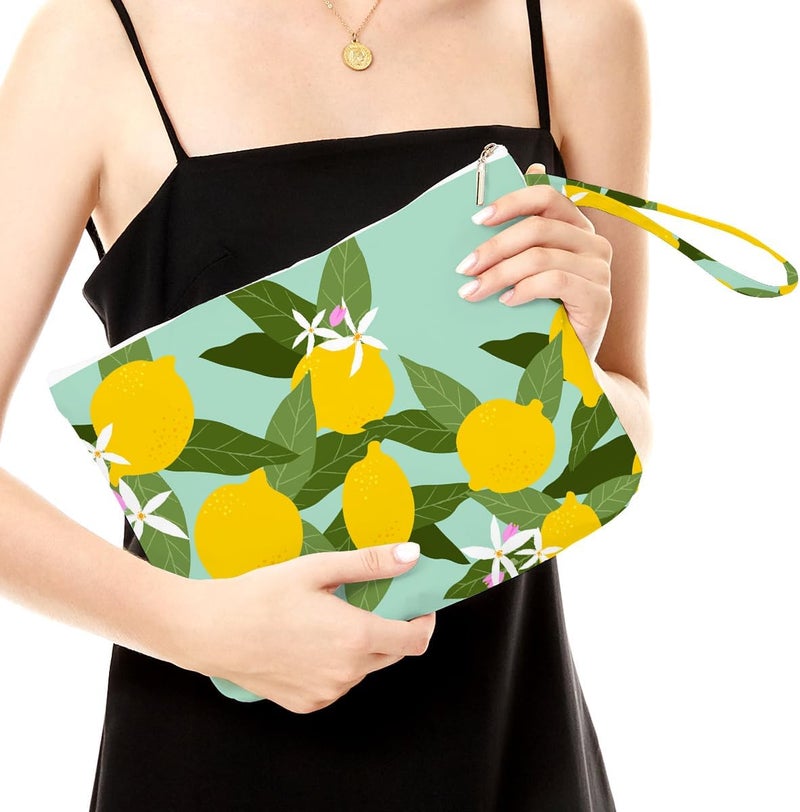 Fokongna Wet Bag Wet Dry Bag Beach Bag Wet Bag For Swimsuit Travel Makeup Bag Toiletry Bag Waterproof Large Capacity for Women Girls Sister Friends Diaper Bag Strawberry lemon Decor - Image 4