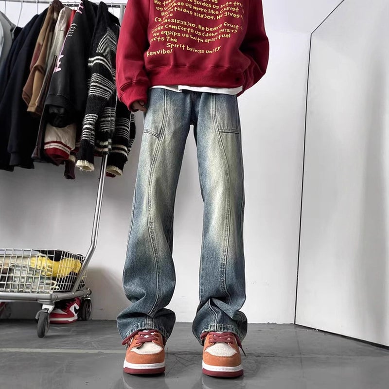 Unisex Classic Denim Jeans Loose Fit Daily Outdoor Wear - Image 1