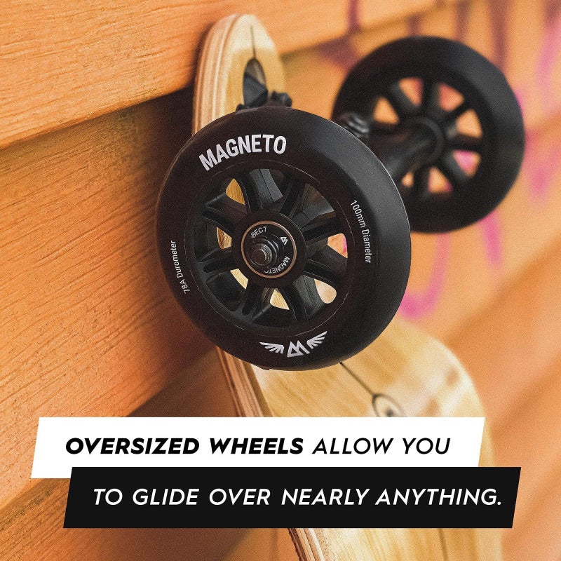 Magneto Drop-Through Longboard Skateboard - 8-Ply Maple Deck Adult Longboard - 100mm All-Terrain Wheels Off-Road Skateboard - Low-Rider Deck Cruiser Board Maneuverability - 40 in x 9.25 in, Wood - Image 3