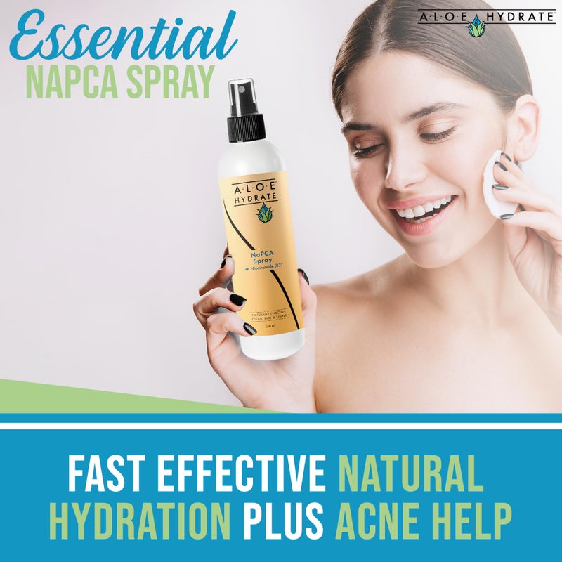 AloeHydrate NaPCA Moisturizer Face Mist & Body Spray; Organic Aloe vera moisturizer with NaPCA. Refresh & Soothe Your Skin with Natural & Bioidentical Actives. All Skin types, Dry, Acne, Oily, & Tattoo Care. - Image 3