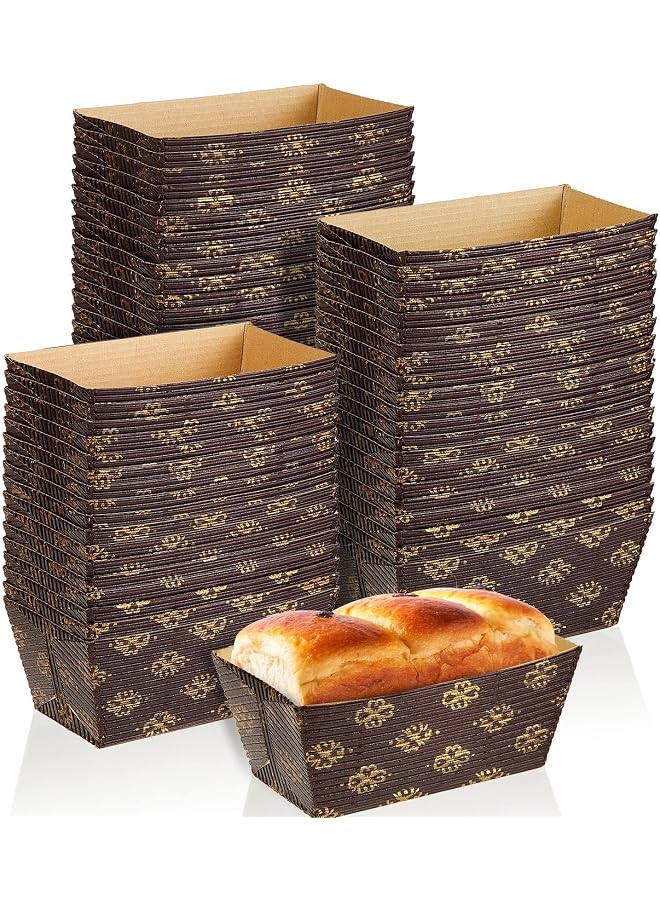 S-TOP Mini Paper Loaf Pans, 50 Pieces Disposable Paper Baking Loft Pans, Paper Rectangle Paper Baking Pans for Quick Bread Small Pumpkin Breads, Microwave Oven Freezer Safe (3.1 x 1.5 x 1.7 Inch) - Image 1