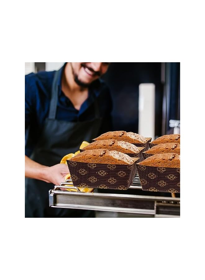 S-TOP Mini Paper Loaf Pans, 50 Pieces Disposable Paper Baking Loft Pans, Paper Rectangle Paper Baking Pans for Quick Bread Small Pumpkin Breads, Microwave Oven Freezer Safe (3.1 x 1.5 x 1.7 Inch) - Image 4