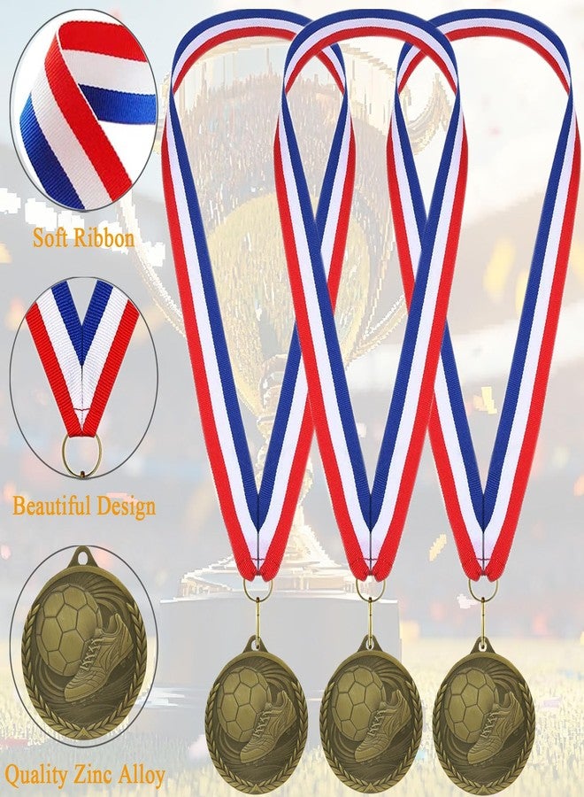 YUJUE Soccer Medals, 12 Pieces Soccer Medals for Kids, Gold Medal Set - Metal Medals with Ribbon for Party Favors, Prizes, Awards, Team Gifts, 2 Inch - Image 4