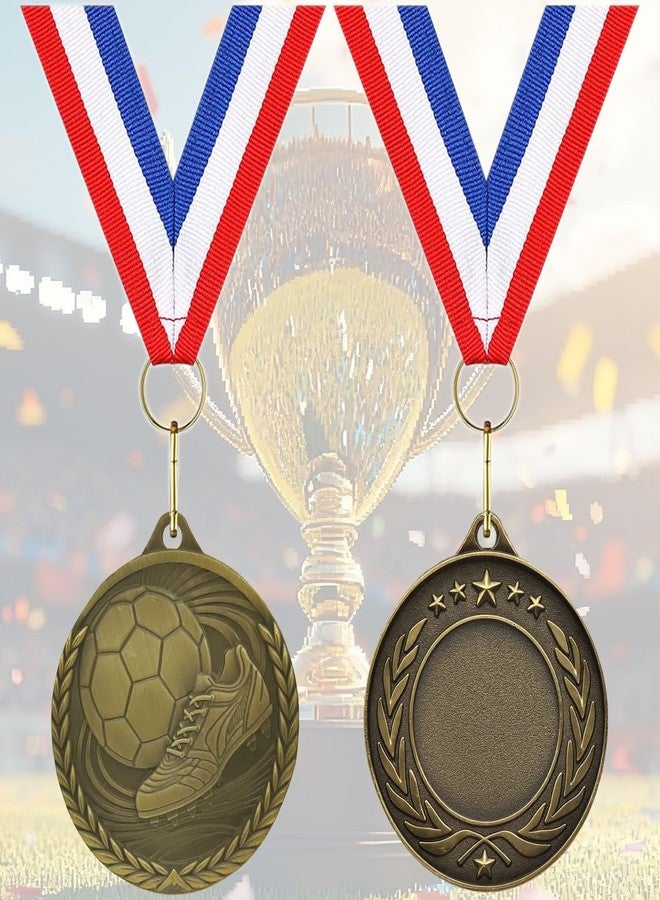 YUJUE Soccer Medals, 12 Pieces Soccer Medals for Kids, Gold Medal Set - Metal Medals with Ribbon for Party Favors, Prizes, Awards, Team Gifts, 2 Inch - Image 3