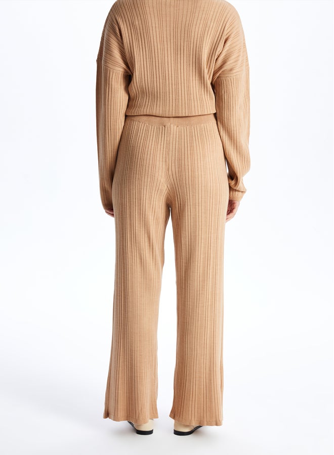 LC WAIKIKI Women's Elastic Waist Straight Knitwear Trousers - Image 5