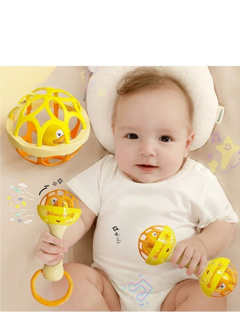 FLYHSO Baby Rattles Soft Teethers Hand Bell Infant Fitness Ball Dumbbell Climbing Toy Educational Mobiles Toys【 3-piece set 】 - Image 3