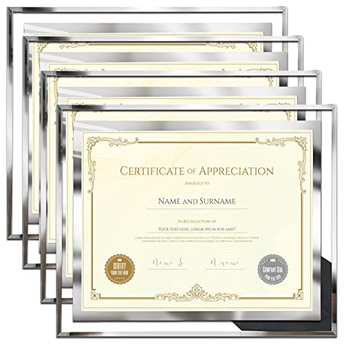 SESEAT 8.5 x 11 Certificate Document Frame Packs4 Diploma Glass Picture Frames for Tabletop - Image 1
