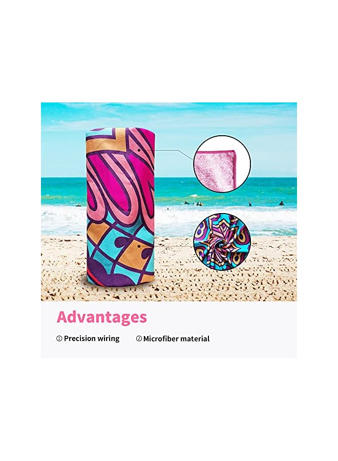 Zaboon منشفة شاطئ ميكروفايبر - سريعة الجفاف، سوبر، امتصاص، خفيفة الوزن، بطانية شاطئ (71 * 35 بوصة، ملونة) - Image 4
