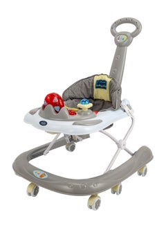 BABY PLUS Foldable Baby Walker With Comfortable Soft Cushion Seat And Backrest - GREY  - Image 3
