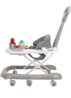BABY PLUS Foldable Baby Walker With Comfortable Soft Cushion Seat And Backrest - GREY  - Image 1