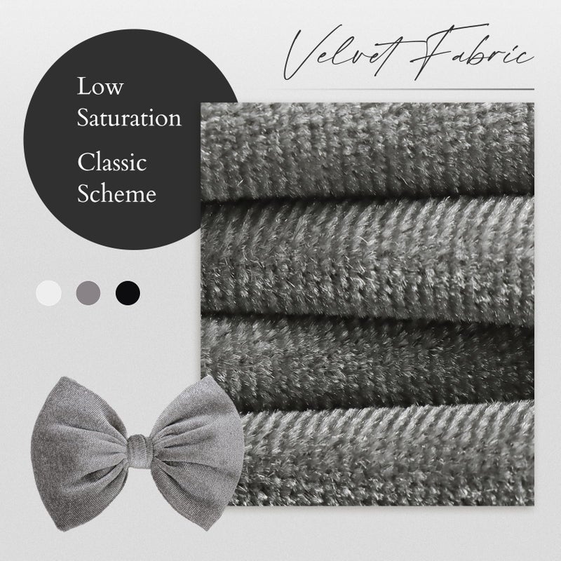 YanJie Brand Hairband - Handmade Velvet Baby Bows & Stretchy Nylon Headbands for Girls Infants Toddlers Child(4.5 black-velvet, 3 Count) - Image 5