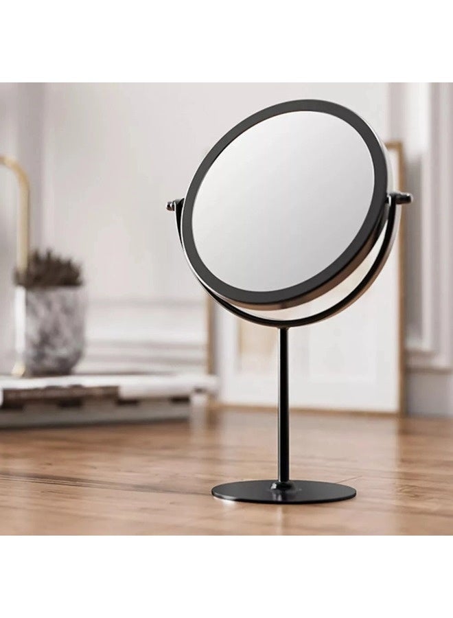 شيبشيب مرآة مكياج معدنية أنيقة عصرية، مرآة منضدة بتدوير ٣٦٠ درجة مع قاعدة ثابتة - Image 1