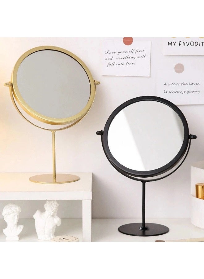 شيبشيب مرآة مكياج معدنية أنيقة عصرية، مرآة منضدة بتدوير ٣٦٠ درجة مع قاعدة ثابتة - Image 3