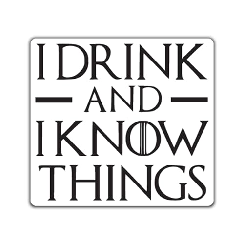 KCD I Drink and I Know Things Game of Thrones Vinyl Decal Sticker | Cars Trucks Vans Walls Laptops Cups | Black | 5.5 inches | KCD1507 - Image 1