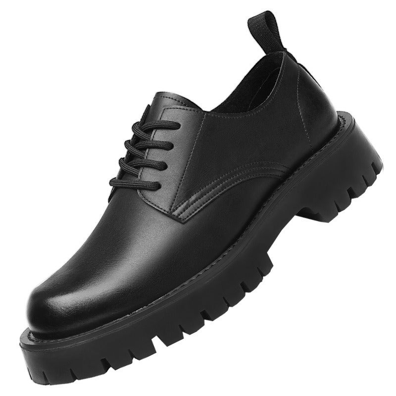 Men's Low-Top Martin Boots British Style Chunky Sole Work Shoes Soft Leather Breathable Anti-Slip - Image 1