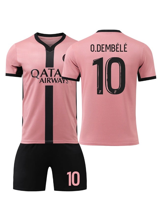 PSG 2024-2025 باريس اثنين بعيدا زي كرة القدم #10 يا ديمبيلي كرة القدم جيرسي مجموعة تي شيرتات قصيرة للأطفال حجم والكبار حجم الهدايا للجماهير والأصدقاء - Image 1