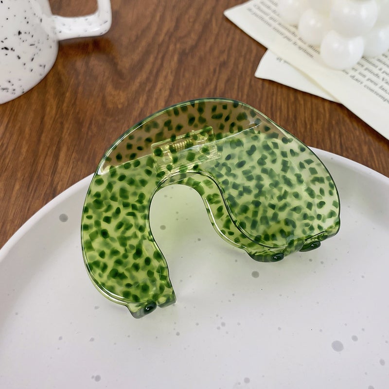 Generic Elegant Acetate Hair Claw Clip Beanie Green 9cm