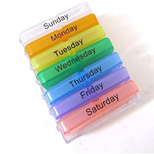 JERN Pill box Weekly Pill Organizer 4 Times A Day, 7-Day, Monthly Medication Organizer 28 Days Dispenser Pill Boxes Large Compartments Portable Travel Compartments,Travel Kits,Dust-Proof Box (Multicolor, 4 times) - Image 1