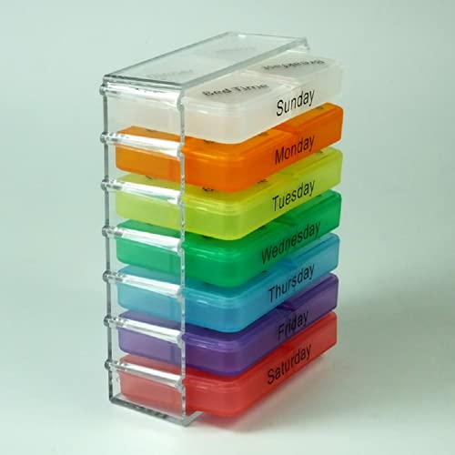 JERN Pill box Weekly Pill Organizer 4 Times A Day, 7-Day, Monthly Medication Organizer 28 Days Dispenser Pill Boxes Large Compartments Portable Travel Compartments,Travel Kits,Dust-Proof Box (Multicolor, 4 times) - Image 3