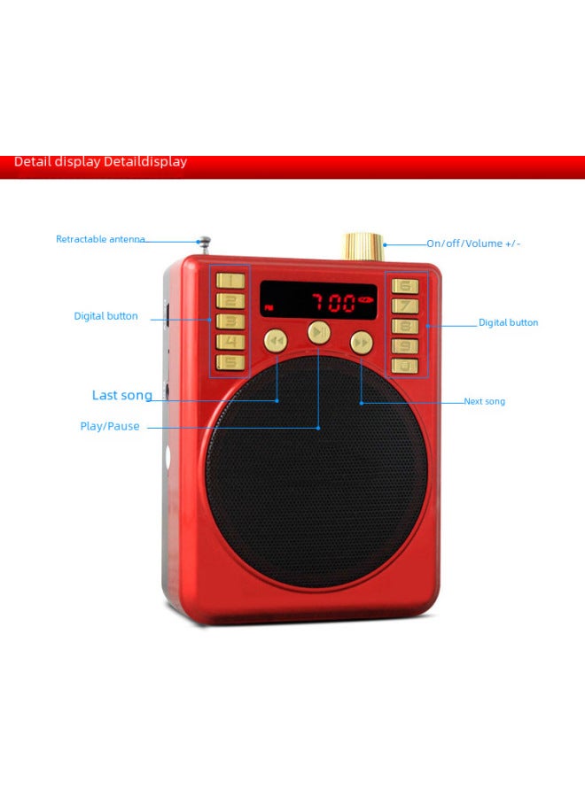 T5 Card Speaker Walkman Guide Teaching Shouting And Singing Machine Loudspeaker Radio Stall - Image 3