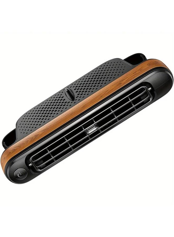 Wood Color Plug In Adjustable Car Windshield Cooling Fan Portable Dashboard Fan - Image 2