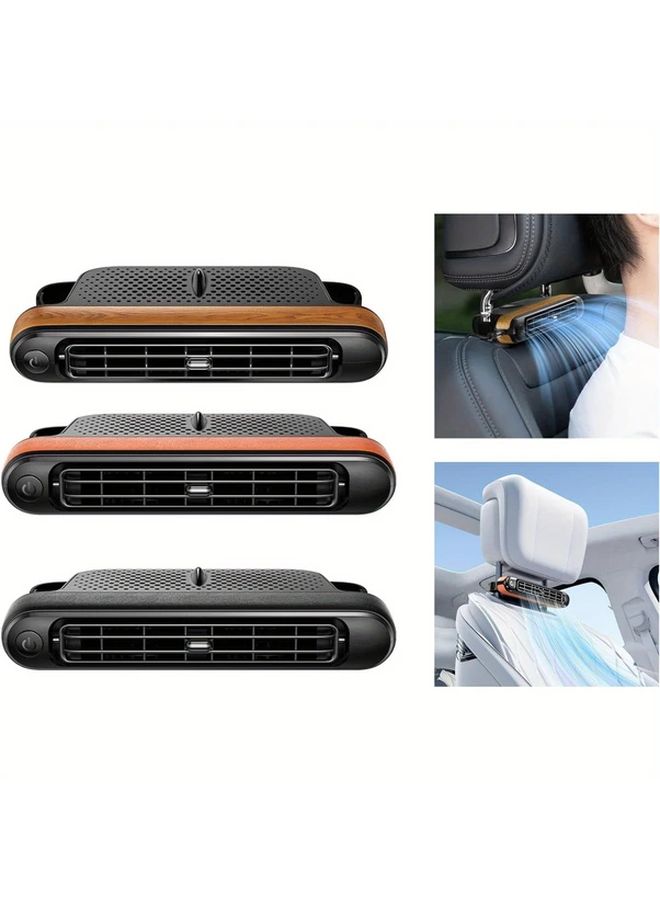 Wood Color Plug In Adjustable Car Windshield Cooling Fan Portable Dashboard Fan - Image 1