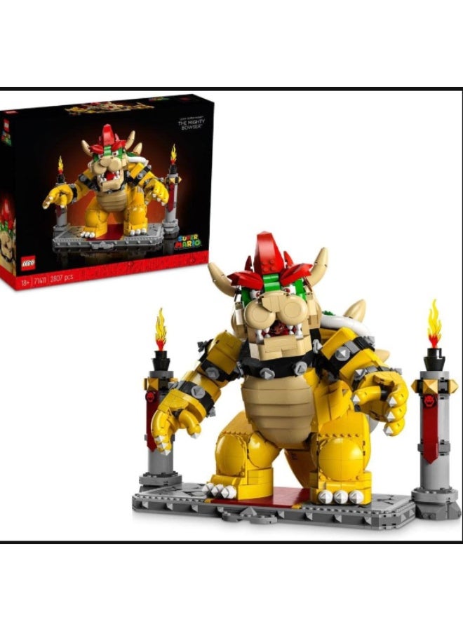 LEGO 71411 Super Mario The Mighty Bowser, 3D Model Building Kit, Collectible Posable Character Figure with Battle Platform, Memorabilia Gift Idea Set for Adults and Teens