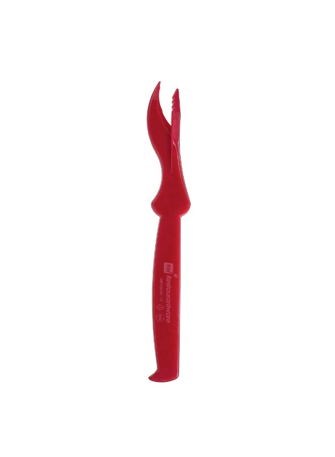 Restaurantware 7.5 Inch Seafood Shellers, 100 Durable Crab Shellers - Serrated Claw Edge, Crack Lobster, Crab, or Crawfish, Red Plastic Seafood Crackers, Devein Shrimp or Prawn, Easy To Use - Image 1