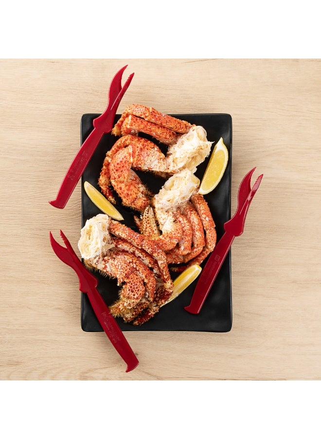 Restaurantware 7.5 Inch Seafood Shellers, 100 Durable Crab Shellers - Serrated Claw Edge, Crack Lobster, Crab, or Crawfish, Red Plastic Seafood Crackers, Devein Shrimp or Prawn, Easy To Use - Image 4