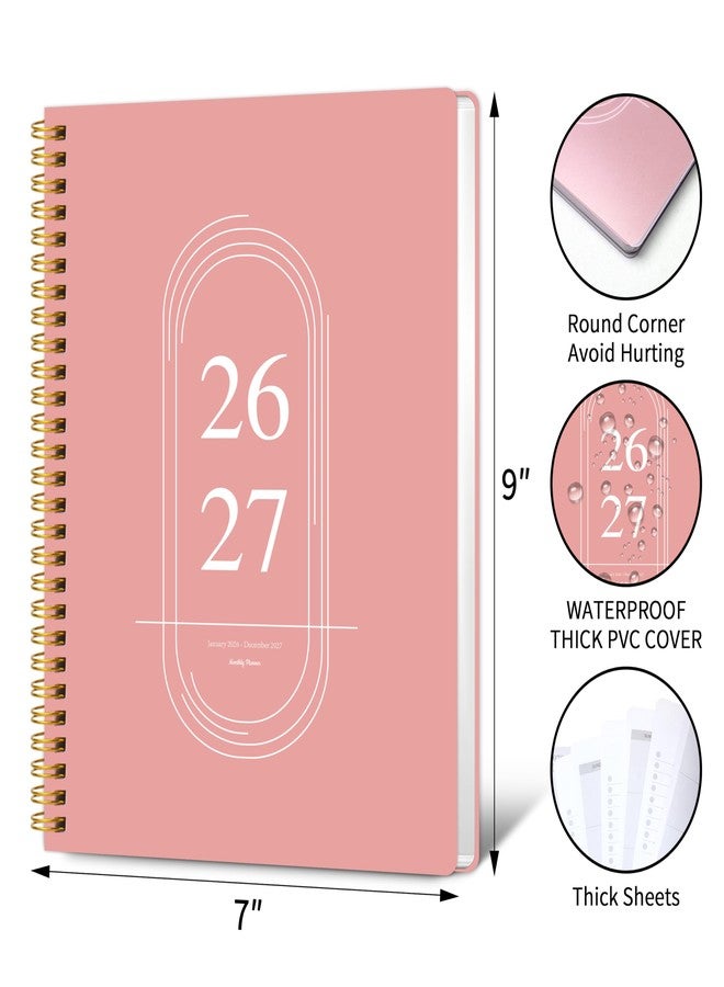 Kamoy Monthly Planner 2026-2027 - 2 Year Monthly Planner Calendar 2026-2027, Jan. 2026 - Dec. 2027, 7.3" * 9.5", 24 Months Calendar Planner with Note Pages, for Office, School Home Planning - Pink - Image 2