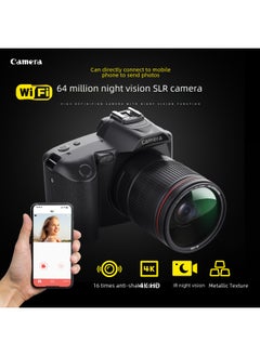 Generic Product D5 HD Wifi Digital Camera 64 Million Pixel 4K Dual Camera Night Vision Dv Camera Cross Border-Body Color:D5 Black Does Not Include Memory Card  - Image 3