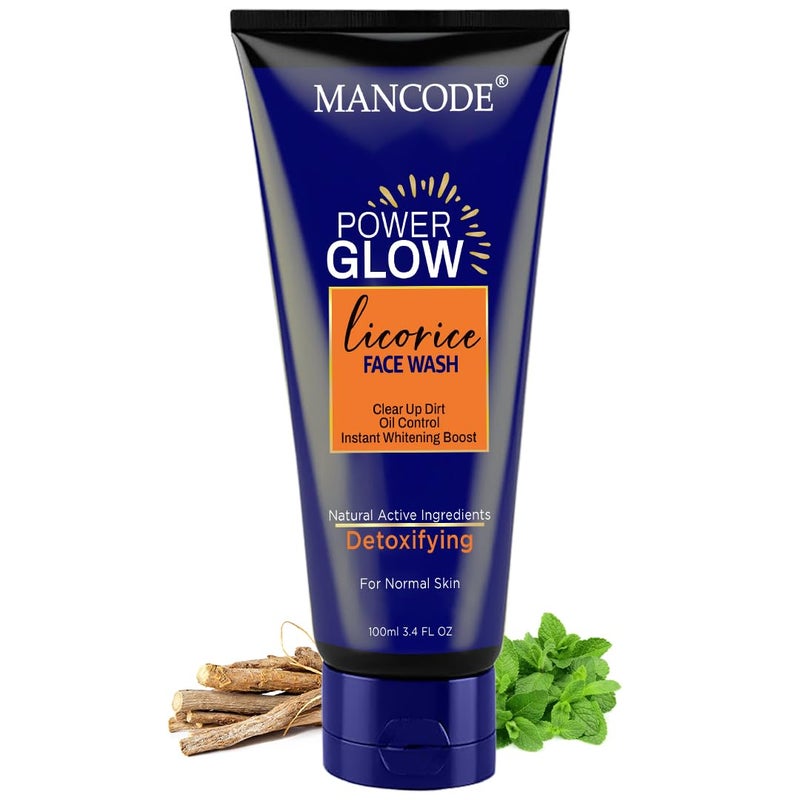 MAN CODE MANCODE Power Glow Face Wash for Men with licorice extract Best Oil Control Face Wash for Men Ideal for All Skin Deep Skin Cleansing Instant Whitening Boost Suitable For all Skin Type 100 ML - Image 1