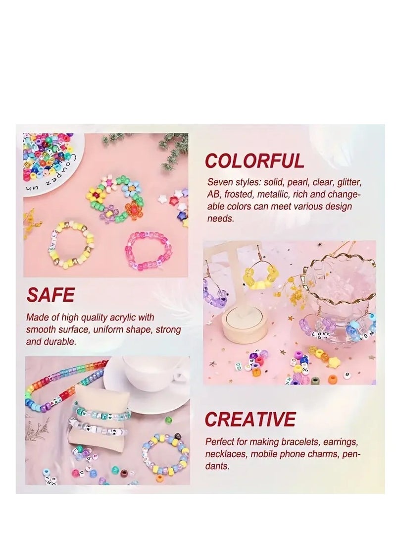 3250PCS Pony Beads Bracelet Making Kit – 96 Colors with Letter & Heart Beads, Elastic Threads – Friendship Bracelets & Jewelry DIY Craft Kit