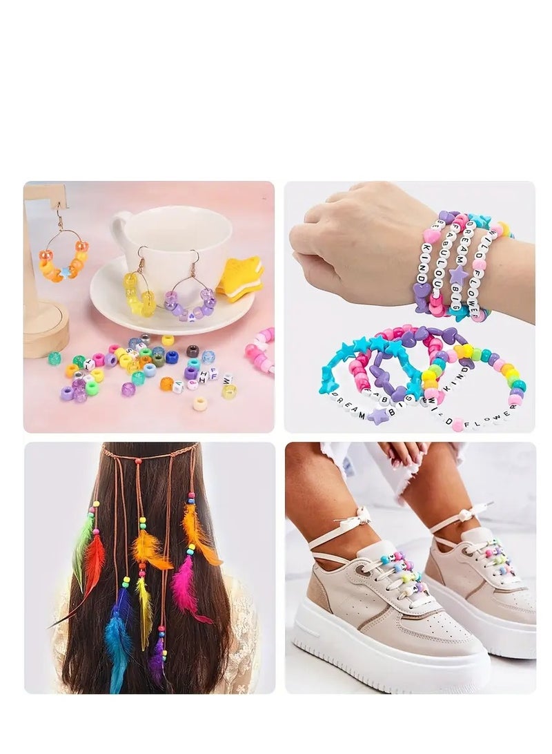 3250PCS Pony Beads Bracelet Making Kit – 96 Colors with Letter & Heart Beads, Elastic Threads – Friendship Bracelets & Jewelry DIY Craft Kit