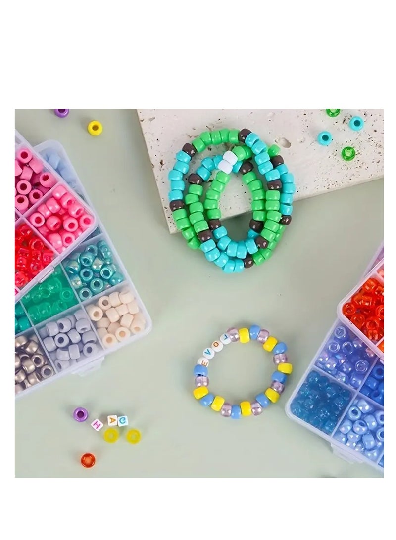 3250PCS Pony Beads Bracelet Making Kit – 96 Colors with Letter & Heart Beads, Elastic Threads – Friendship Bracelets & Jewelry DIY Craft Kit