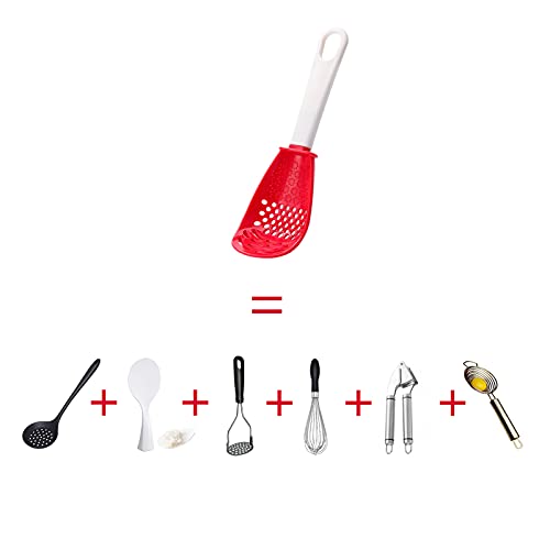 Ouboda pack of 2 Multifunctional cooking gadgets, 6 in 1 cooking utensils Slotted Spoon, 356°F Heat Resistant kitchen gadgets, Egg Separator, Cooking, Draining, Mashing, Grating, Cooking spoon - Image 5