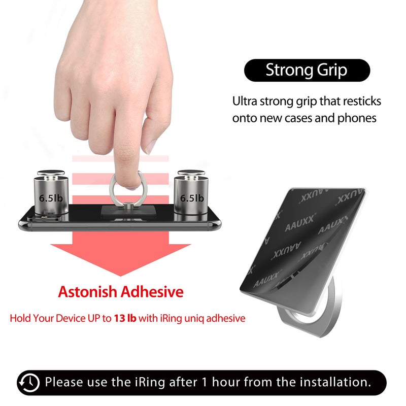 iRing Original, Made in Korea, Phone Ring Holder, Cell Phone Grip Stand, Compatible with iPhone, Galaxy, and Other Smartphones.(Matt Black) - Image 2