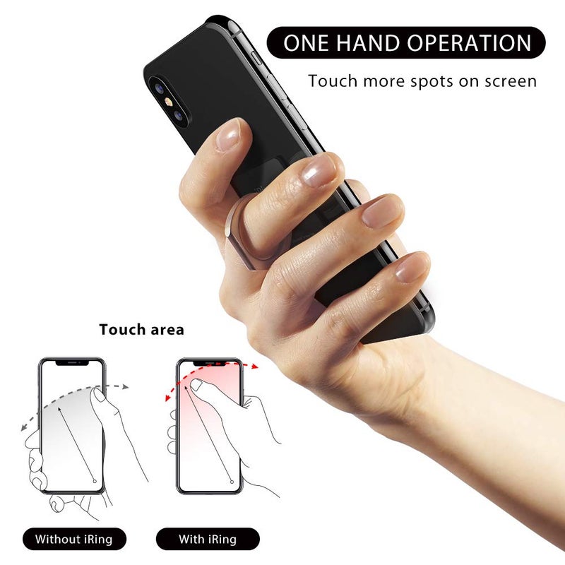 iRing Original, Made in Korea, Phone Ring Holder, Cell Phone Grip Stand, Compatible with iPhone, Galaxy, and Other Smartphones.(Matt Black) - Image 4