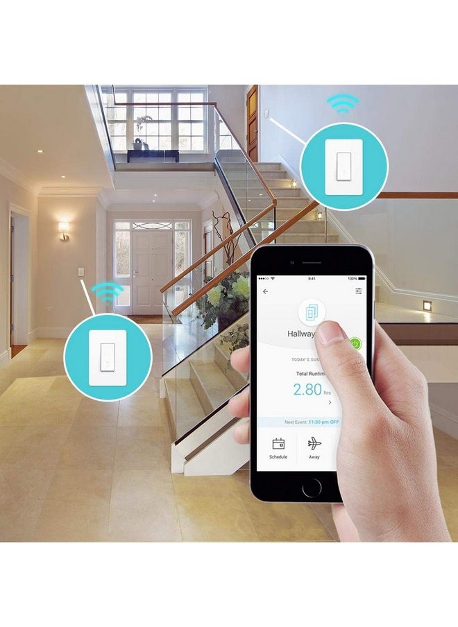 Kasa Smart - Kasa Smart 3 Way Switch HS210, Needs Neutral Wire, 2.4GHz Wi-Fi Light Switch works with Alexa and Google Home, UL Certified, No Hub Required , white - Image 1