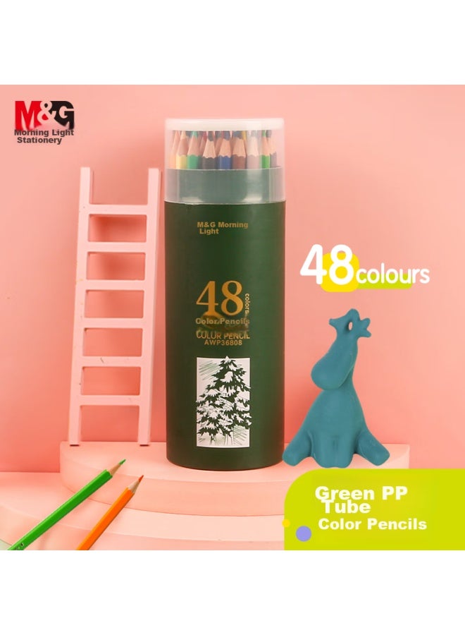ام اند جي M&g Stationery أقلام ملونة زيتية 48 لون، تلوين الرسم الفني للطلاب أنبوب أخضر، رسم الأطفال الموصى به من المعلم، حرف اليد للفتيات - Image 1