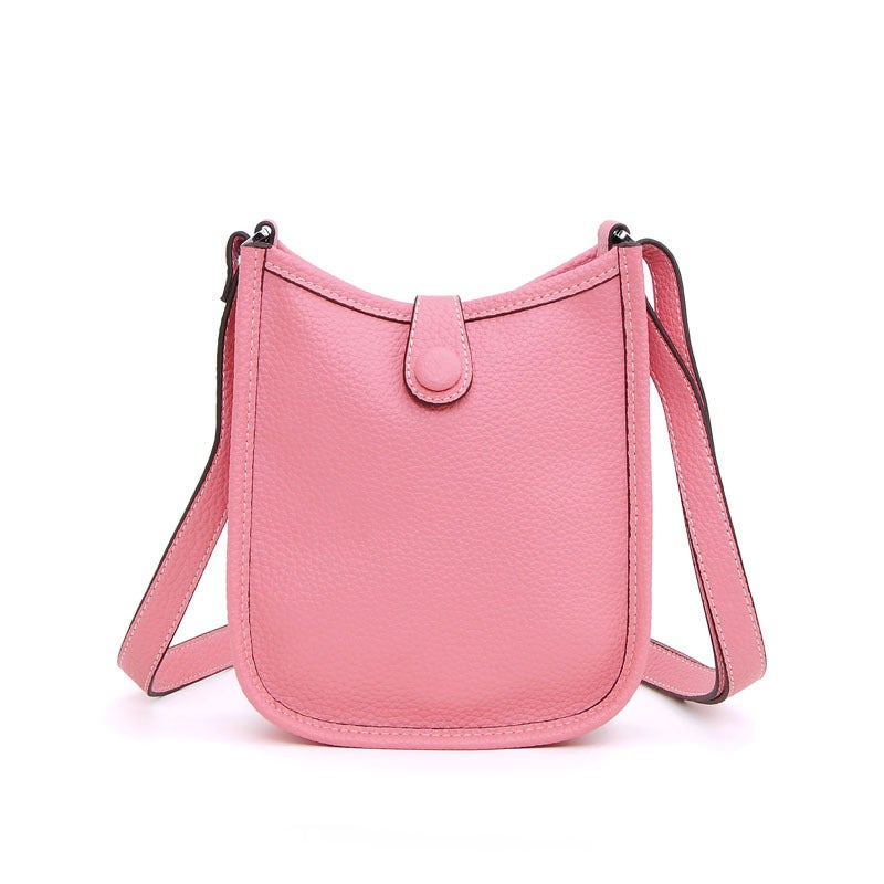 New 2025 Genuine Leather Cowhide Original Pebbled Shoulder Crossbody Women'S Bag Casual Bucket Bag Evelyn - Image 1