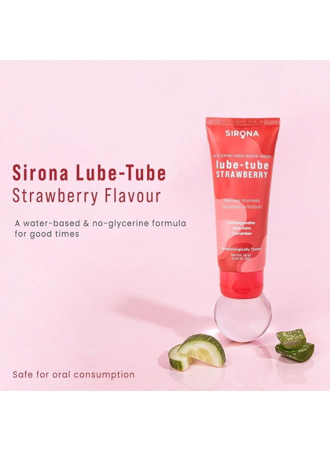 Sirona Lube Strawberry Flavoured Natural Lubricant Gel for Men & Women | Glycerine Free | Water-Based | Everyday Vaginal Moisturizer - 50 ml (Pack of 1) - Image 4