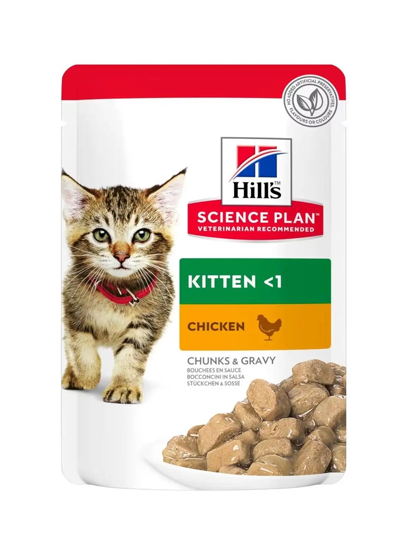 Hill's خطة العلوم قطع طرية في صلصة للقطط الصغيرة دجاج في أكياس رطبة - Image 1