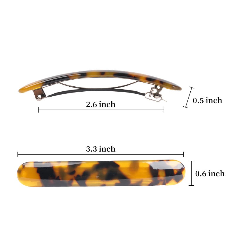 Folansy 3PCS French Tortoise Shell Automatic Hair Barrettes and Retro Clasps for Women's Thick Medium Volume Hair (Sakura Pink, Ivory, Lavender) - Image 2