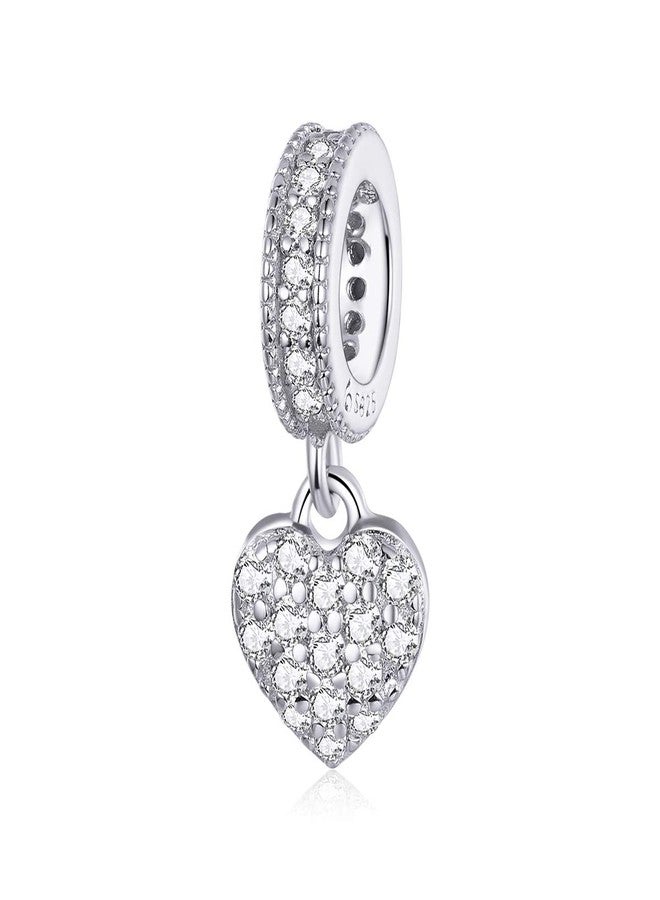 WOSTU 925 Sterling Silver Mother's Day Dangle Heart Charms For Bracelets For Mother Mom Mum Women Daughter Girlfriend Fit Bracelets for New Year Valentine's Day - Image 1