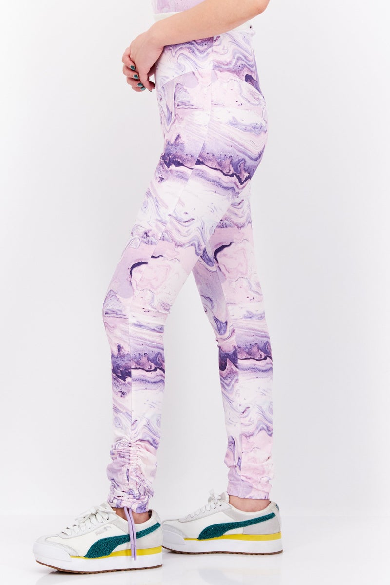 TRIBE OF 6 Women Swirl Print Pull On Leggings, Multicolor - Image 4