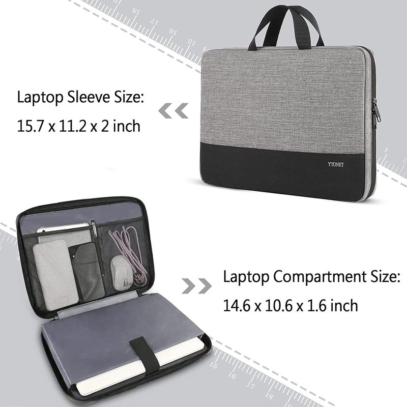 Ytonet Laptop Case, 15.6 inch TSA Laptop Sleeve Computer Bag Water Resistant Computer Case Carrying Cover Compatible for Lenovo, HP, Dell, Asus Notebook, Gifts for Men Women, Grey - Image 3