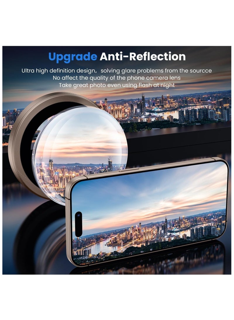 Camera Lens Protector for iPhone 16 Pro Max, 9H Hardness Tempered Glass Single Ring Cover, HD Clear, No Impact on Photography Quality, 3 Pack - Desert Titanium