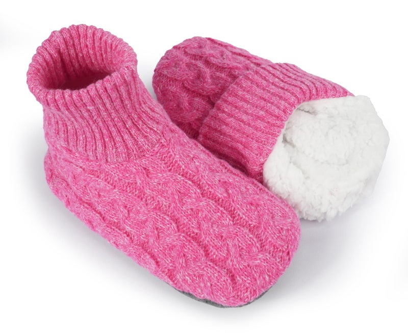 BenSorts Fuzzy Slipper Socks for Women Grippers Warm House Indoor Stocking Stuffer Cozy Socks Gift Rose Red Size 8.5 9.5 10.5 - Image 3